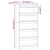 NNEVL Book Cabinet/Room Divider High Gloss White 80x30x166 cm Engineered Wood