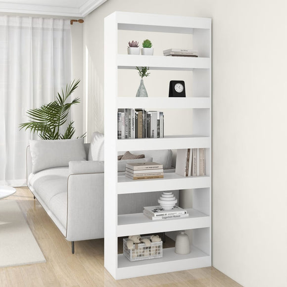 NNEVL Book Cabinet/Room Divider White 80x30x198 cm Engineered Wood
