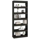 NNEVL Book Cabinet/Room Divider Black 80x30x198 cm Engineered Wood