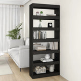 NNEVL Book Cabinet/Room Divider Black 80x30x198 cm Engineered Wood