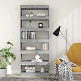 NNEVL Book Cabinet/Room Divider Concrete Grey 80x30x198 cm Engineered Wood