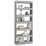 NNEVL Book Cabinet/Room Divider Concrete Grey 80x30x198 cm Engineered Wood