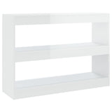 NNEVL Book Cabinet/Room Divider High Gloss White 100x30x72 cm