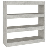 NNEVL Book Cabinet/Room Divider Concrete Grey 100x30x103 cm