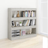 NNEVL Book Cabinet/Room Divider Concrete Grey 100x30x103 cm