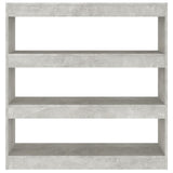 NNEVL Book Cabinet/Room Divider Concrete Grey 100x30x103 cm
