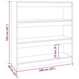 NNEVL Book Cabinet/Room Divider Concrete Grey 100x30x103 cm
