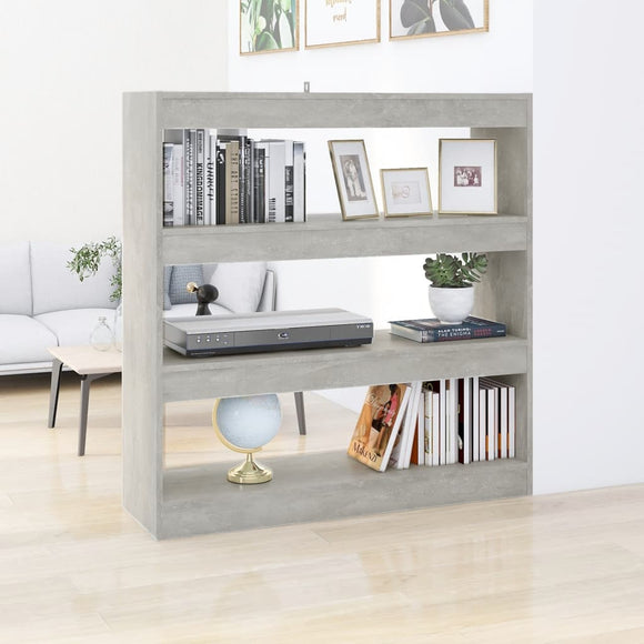NNEVL Book Cabinet/Room Divider Concrete Grey 100x30x103 cm