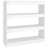 NNEVL Book Cabinet/Room Divider High Gloss White 100x30x103 cm