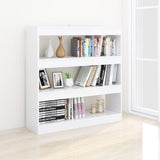 NNEVL Book Cabinet/Room Divider High Gloss White 100x30x103 cm