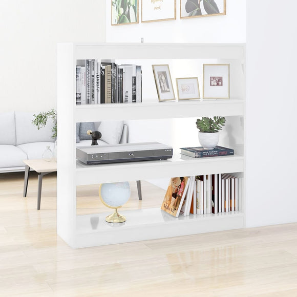 NNEVL Book Cabinet/Room Divider High Gloss White 100x30x103 cm