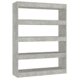 NNEVL Book Cabinet/Room Divider Concrete Grey 100x30x135 cm