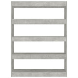 NNEVL Book Cabinet/Room Divider Concrete Grey 100x30x135 cm