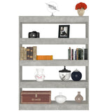 NNEVL Book Cabinet/Room Divider Concrete Grey 100x30x135 cm