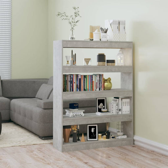 NNEVL Book Cabinet/Room Divider Concrete Grey 100x30x135 cm