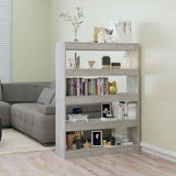 NNEVL Book Cabinet/Room Divider Concrete Grey 100x30x135 cm