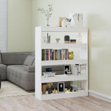 NNEVL Book Cabinet/Room Divider High Gloss White 100x30x135 cm