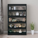 NNEVL Book Cabinet/Room Divider Black 100x30x166 cm