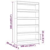NNEVL Book Cabinet/Room Divider Concrete Grey 100x30x166 cm