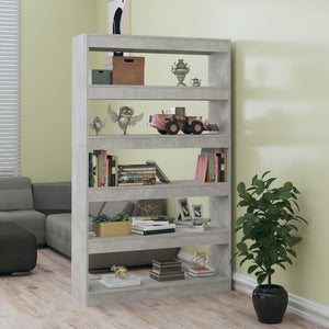 NNEVL Book Cabinet/Room Divider Concrete Grey 100x30x166 cm