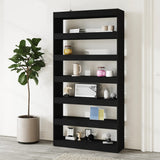 NNEVL Book Cabinet/Room Divider Black 100x30x198 cm Engineered wood