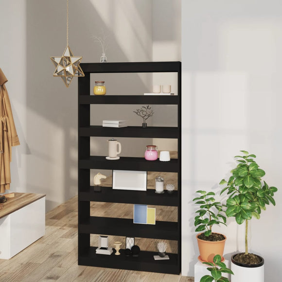 NNEVL Book Cabinet/Room Divider Black 100x30x198 cm Engineered wood