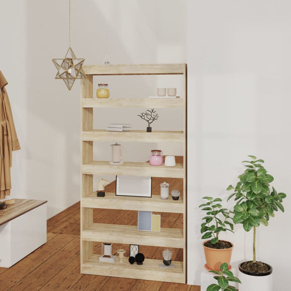 NNEVL Book Cabinet/Room Divider Sonoma Oak 100x30x198 cm Engineered wood