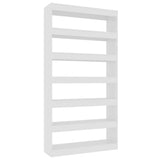 NNEVL Book Cabinet/Room Divider High Gloss White 100x30x198 cm Engineered wood