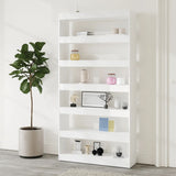 NNEVL Book Cabinet/Room Divider High Gloss White 100x30x198 cm Engineered wood