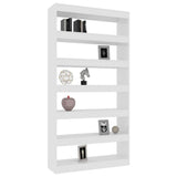 NNEVL Book Cabinet/Room Divider High Gloss White 100x30x198 cm Engineered wood
