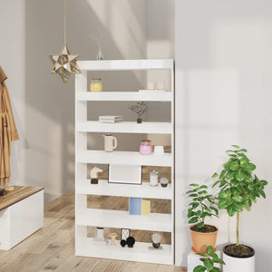NNEVL Book Cabinet/Room Divider High Gloss White 100x30x198 cm Engineered wood