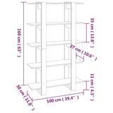 NNEVL Book Cabinet/Room Divider Grey Sonoma 100x30x160 cm