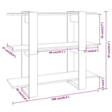 NNEVL Book Cabinet/Room Divider Grey Sonoma 100x30x87 cm