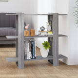 NNEVL Book Cabinet/Room Divider Grey Sonoma 100x30x87 cm