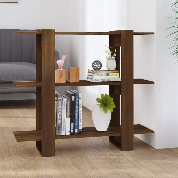 NNEVL Book Cabinet/Room Divider Brown Oak 100x30x87 cm