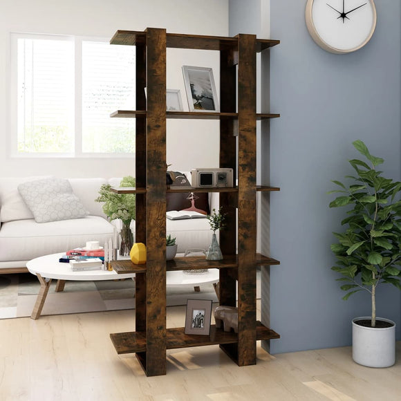 NNEVL Book Cabinet/Room Divider Smoked Oak 80x30x160 cm Engineered Wood