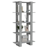 NNEVL Book Cabinet/Room Divider Grey Sonoma 80x30x160 cm Engineered Wood