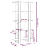 NNEVL Book Cabinet/Room Divider Grey Sonoma 80x30x160 cm Engineered Wood