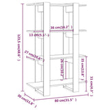 NNEVL Book Cabinet/Room Divider Smoked Oak 80x30x123.5 cm