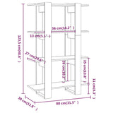 NNEVL Book Cabinet/Room Divider Brown Oak 80x30x123.5 cm