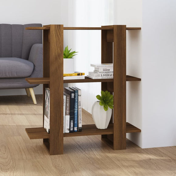 NNEVL Book Cabinet/Room Divider Brown Oak 80x30x87 cm