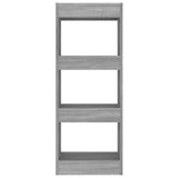 NNEVL Book Cabinet/Room Divider Grey Sonoma 40x30x103 cm Engineered Wood