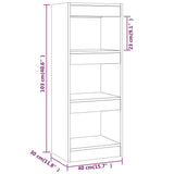 NNEVL Book Cabinet/Room Divider Brown Oak 40x30x103 cm Engineered Wood