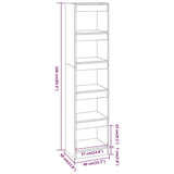 NNEVL Book Cabinet/Room Divider Smoked Oak 40x30x166 cm