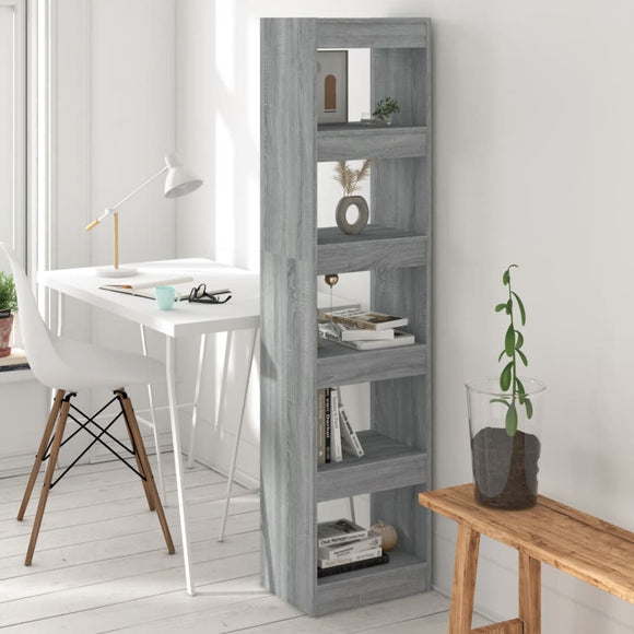 NNEVL Book Cabinet/Room Divider Grey Sonoma 40x30x166 cm