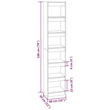 NNEVL Book Cabinet/Room Divider Grey Sonoma 40x30x198 cm