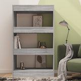 NNEVL Book Cabinet/Room Divider Grey Sonoma 60x30x103 cm Engineered Wood