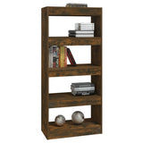 NNEVL Book Cabinet/Room Divider Smoked Oak 60x30x135 cm Engineered Wood