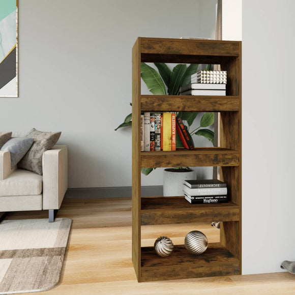 NNEVL Book Cabinet/Room Divider Smoked Oak 60x30x135 cm Engineered Wood