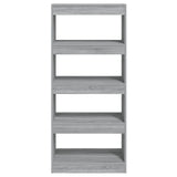 NNEVL Book Cabinet/Room Divider Grey Sonoma 60x30x135 cm Engineered Wood